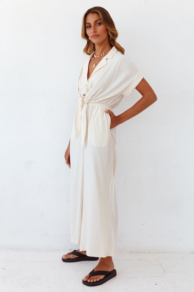Falling In And Out Jumpsuit Beige-Seaa Fashion