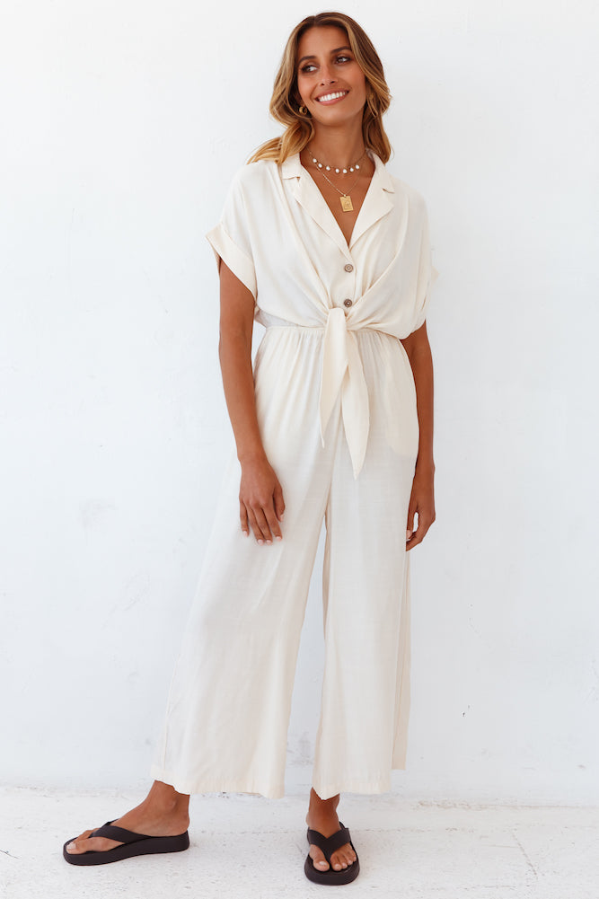 Falling In And Out Jumpsuit Beige-Seaa Fashion