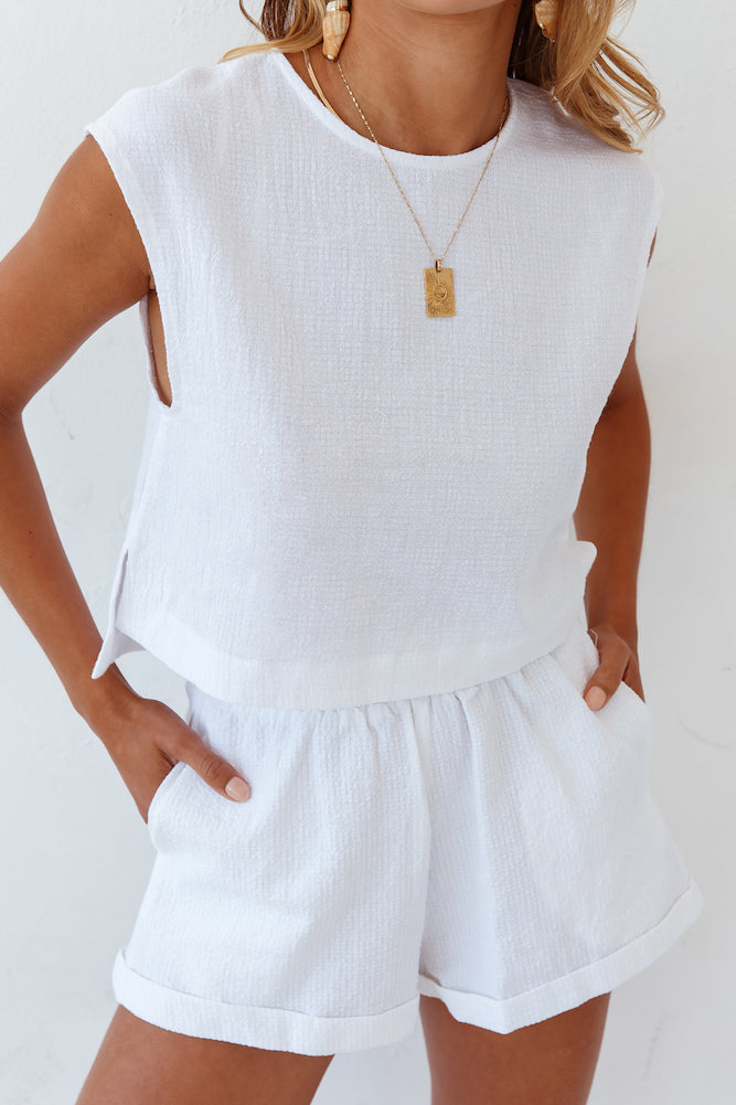 Love And Glory Shorts White-Seaa Fashion