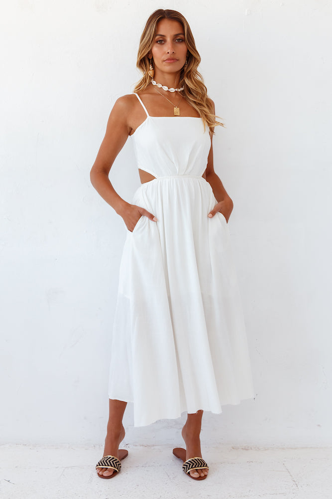 Sunny Afternoon Midi Dress White-Seaa Fashion