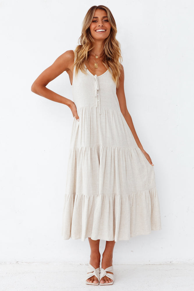 Welcome Summer Maxi Dress Beige-Seaa Fashion