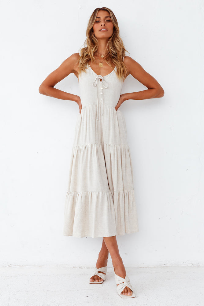 Welcome Summer Maxi Dress Beige-Seaa Fashion