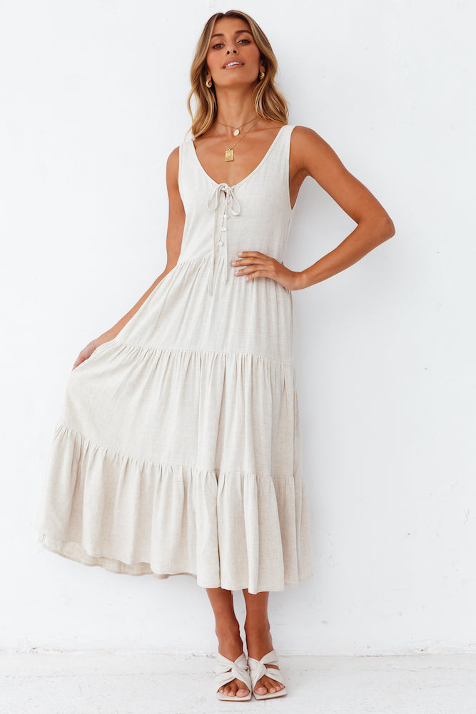 Welcome Summer Maxi Dress Beige-Seaa Fashion