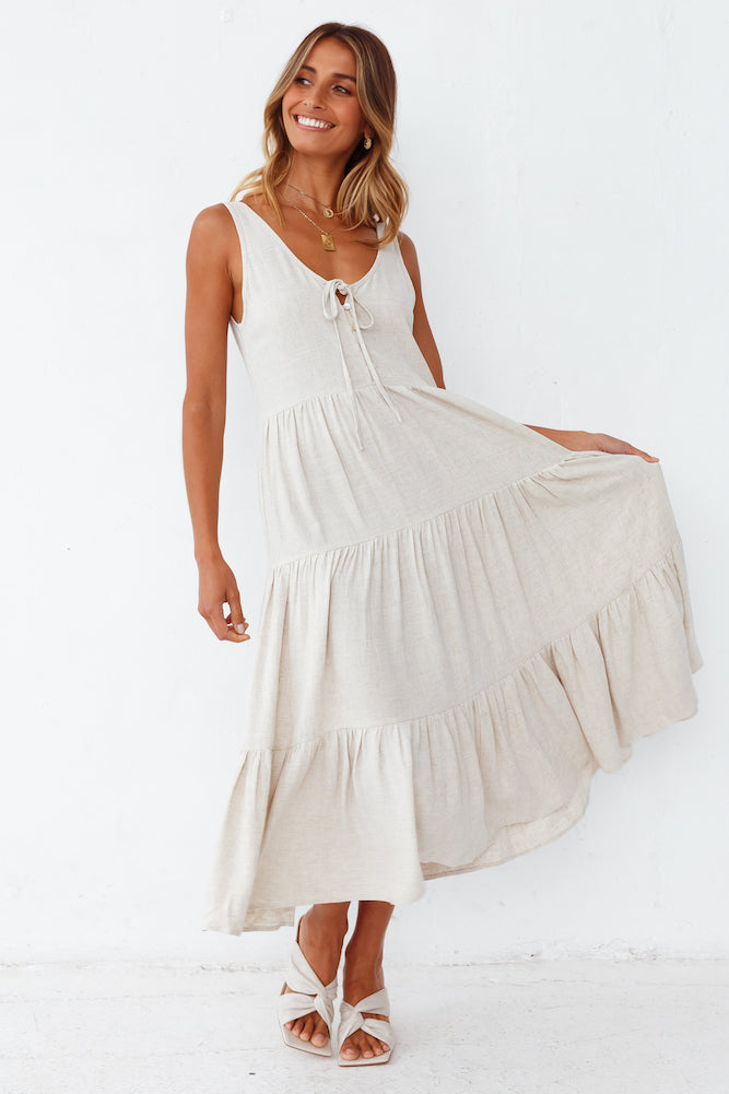 Welcome Summer Maxi Dress Beige-Seaa Fashion