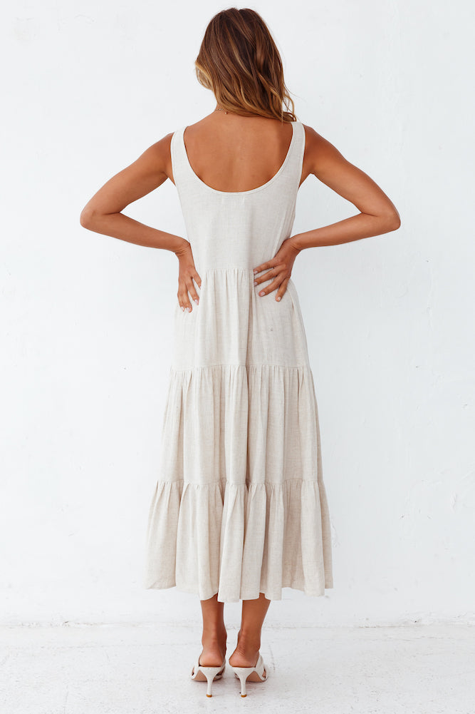 Welcome Summer Maxi Dress Beige-Seaa Fashion