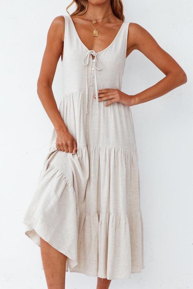 Welcome Summer Maxi Dress Beige-Seaa Fashion