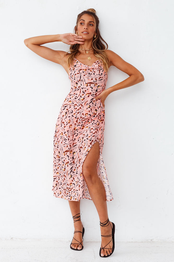Viva La Vida Midi Dress Pink-Seaa Fashion