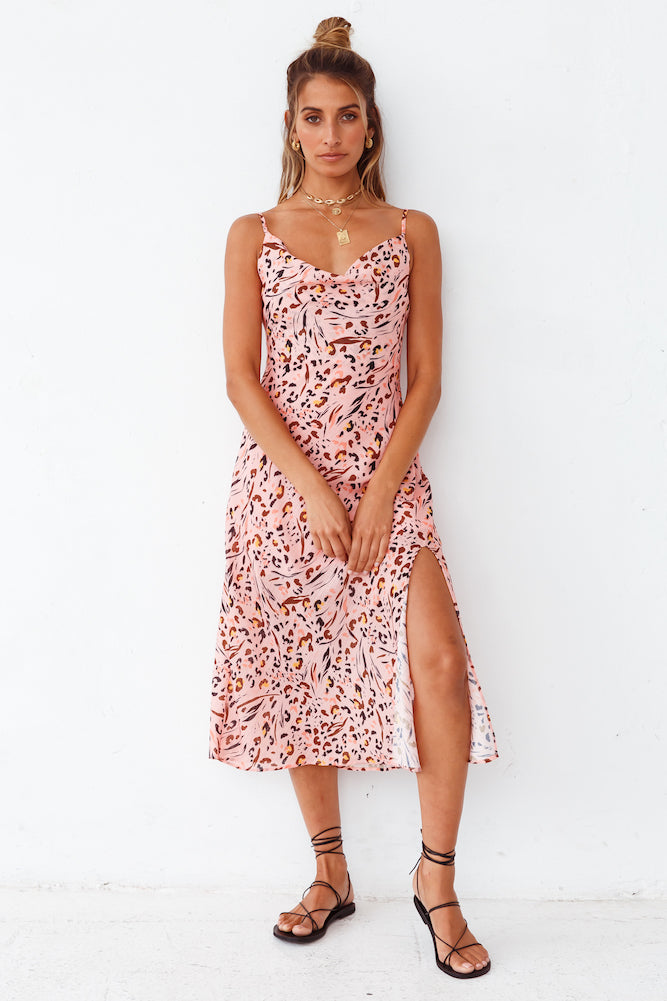 Viva La Vida Midi Dress Pink-Seaa Fashion