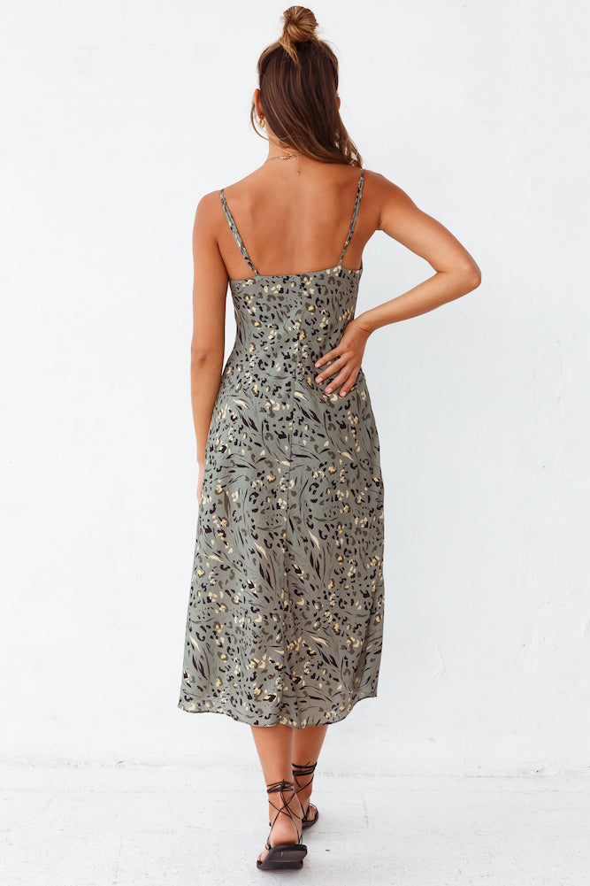 Viva La Vida Midi Dress Olive-Seaa Fashion