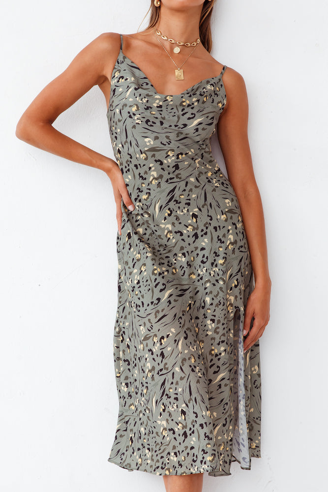 Viva La Vida Midi Dress Olive-Seaa Fashion