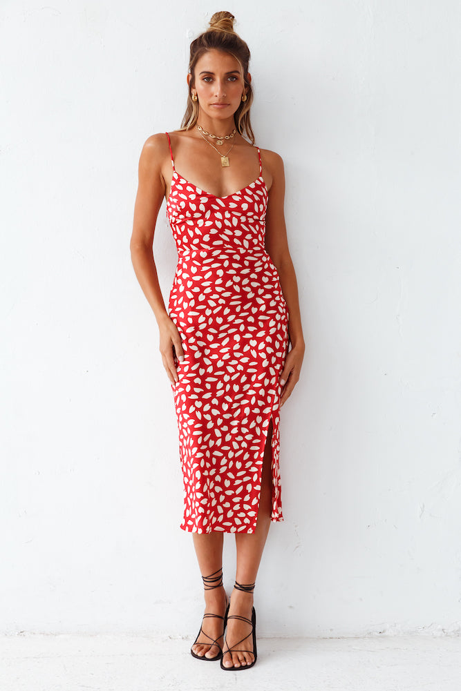 Next Flight Home Midi Dress Red-Seaa Fashion