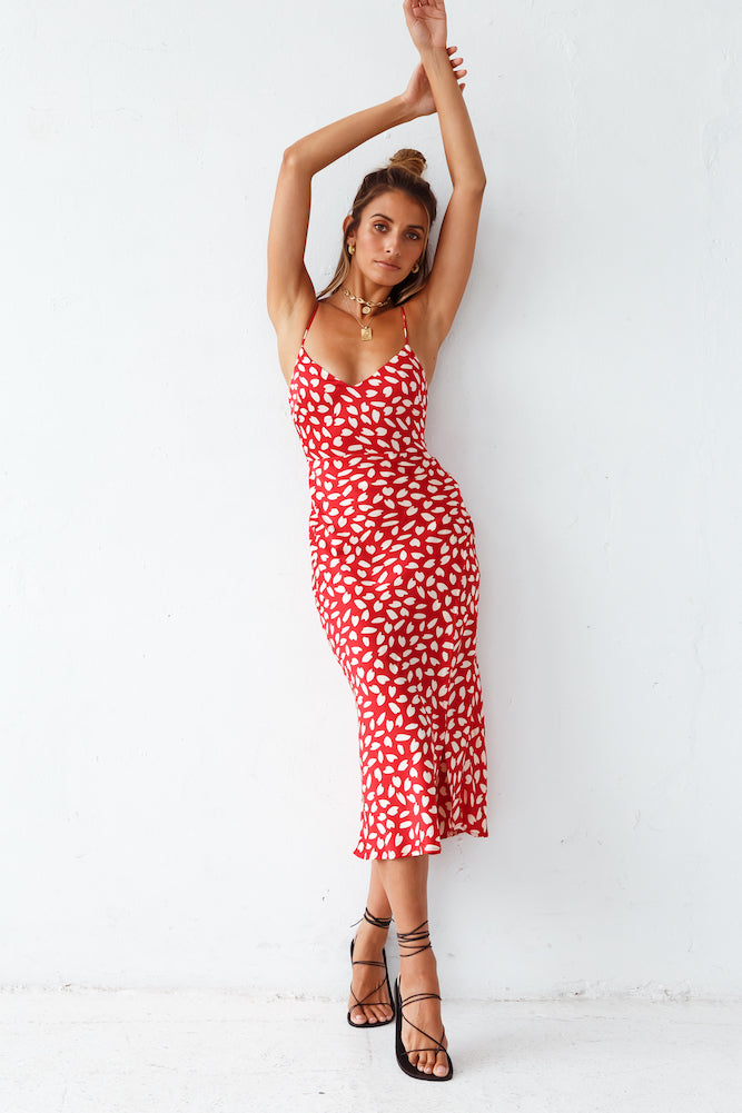 Next Flight Home Midi Dress Red-Seaa Fashion