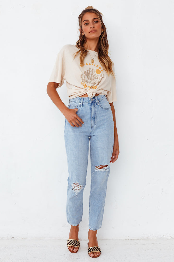 LEE High Mom Oxy Destruct Jeans Blue-Seaa Fashion