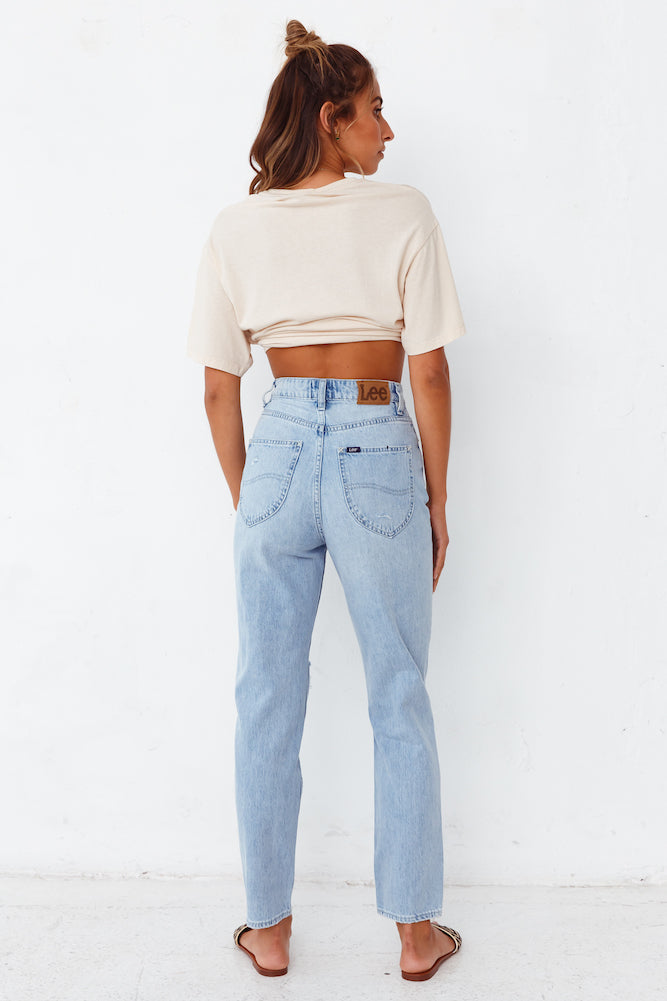 LEE High Mom Oxy Destruct Jeans Blue-Seaa Fashion