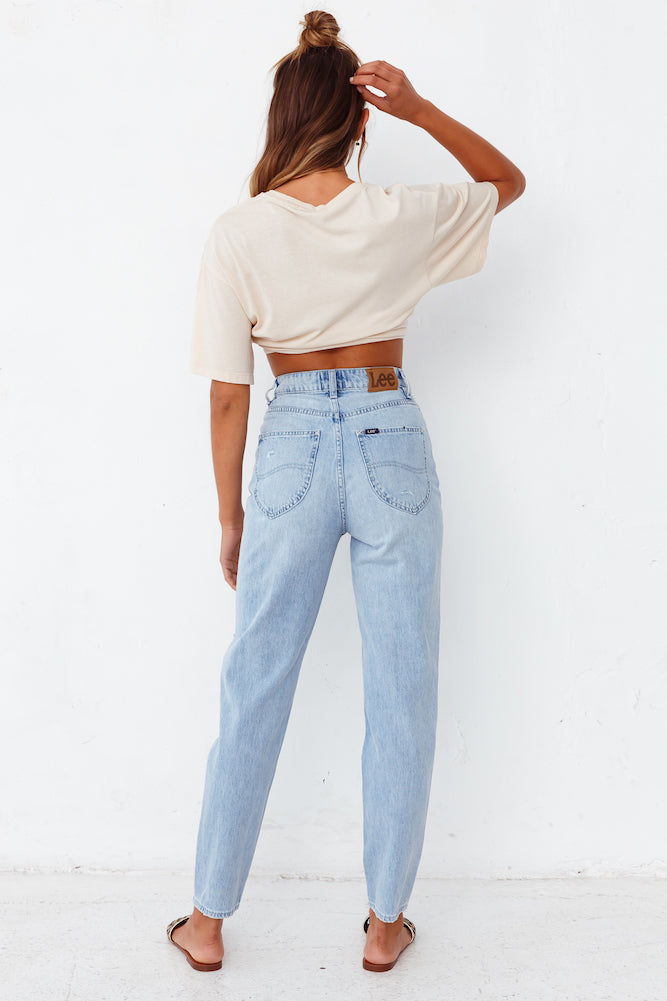 LEE High Mom Oxy Destruct Jeans Blue-Seaa Fashion