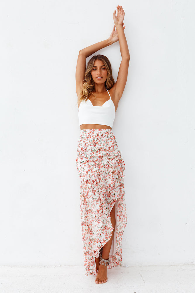HELLO MOLLY Romance On The Horizon Maxi Skirt White-Seaa Fashion