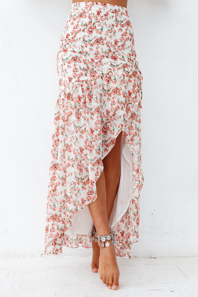 HELLO MOLLY Romance On The Horizon Maxi Skirt White-Seaa Fashion