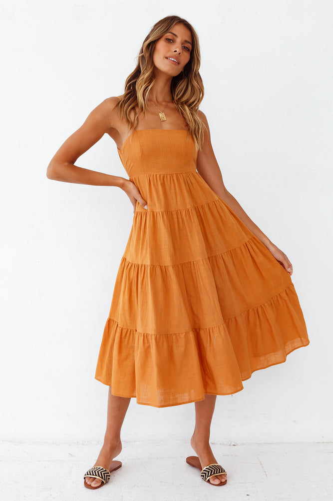 These Nights Midi Dress Ochre-Seaa Fashion