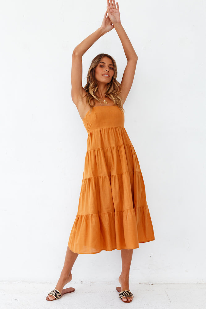 These Nights Midi Dress Ochre-Seaa Fashion