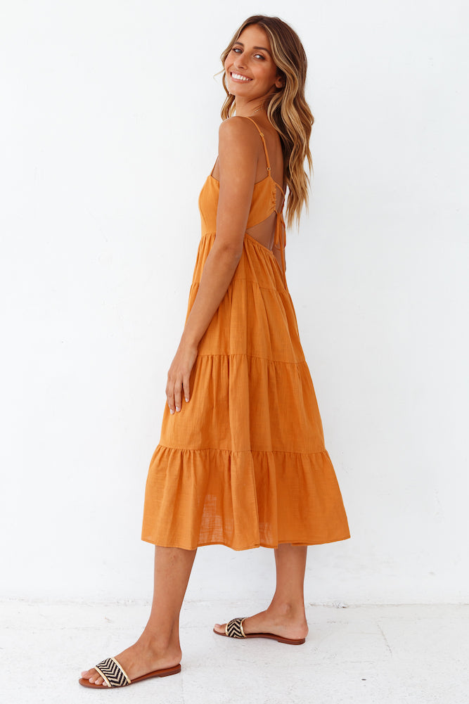 These Nights Midi Dress Ochre-Seaa Fashion