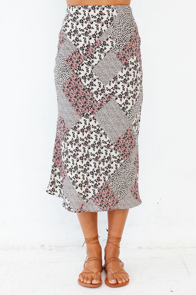 I Wonder Midi Skirt Beige-Seaa Fashion