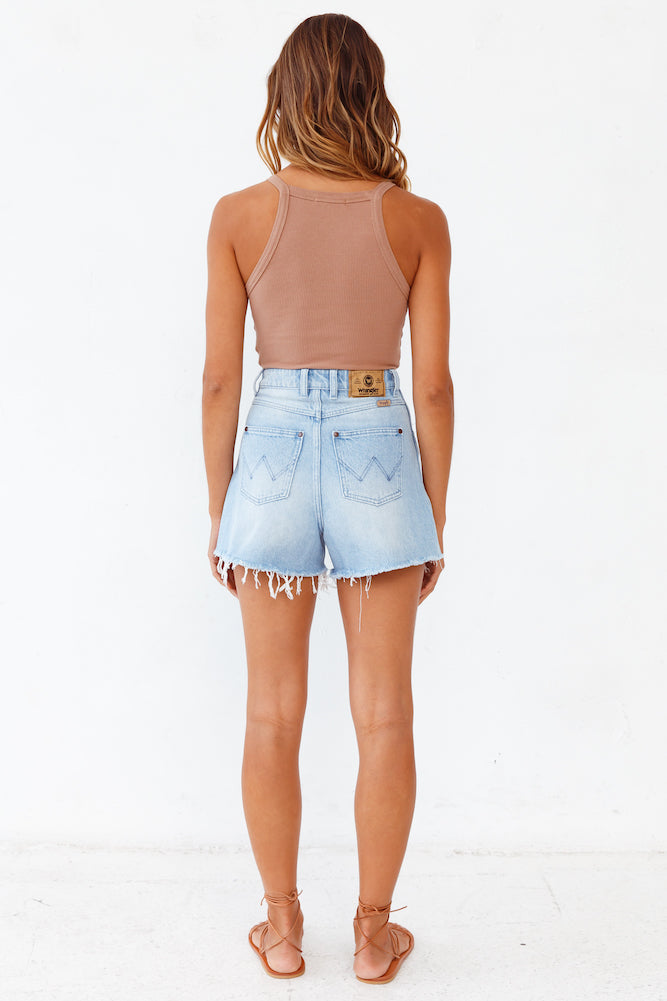 WRANGLER Blue Chain Shorts Denim-Seaa Fashion