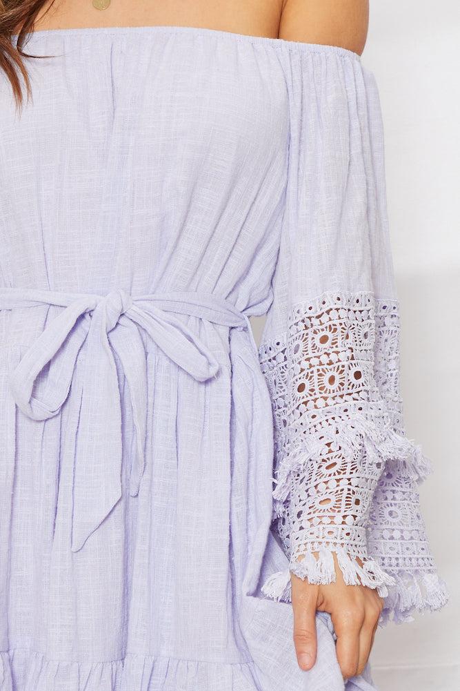 Where The Skies Are Blue Dress Lavender-Seaa Fashion