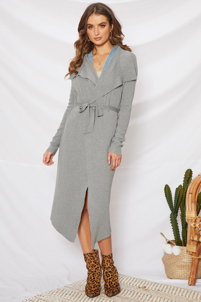 Burning Bridges Cardigan Grey-Seaa Fashion