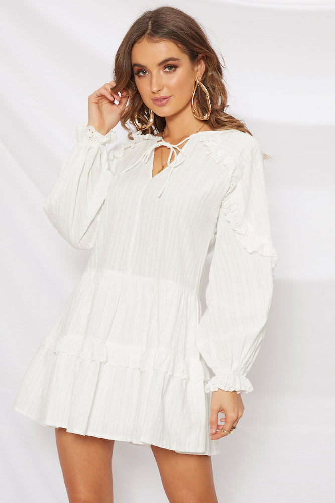 Across The Board Dress White-Seaa Fashion