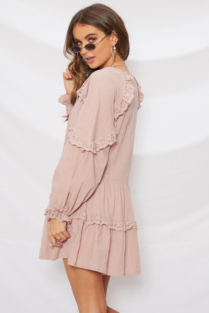 Across The Board Dress Mauve-Seaa Fashion