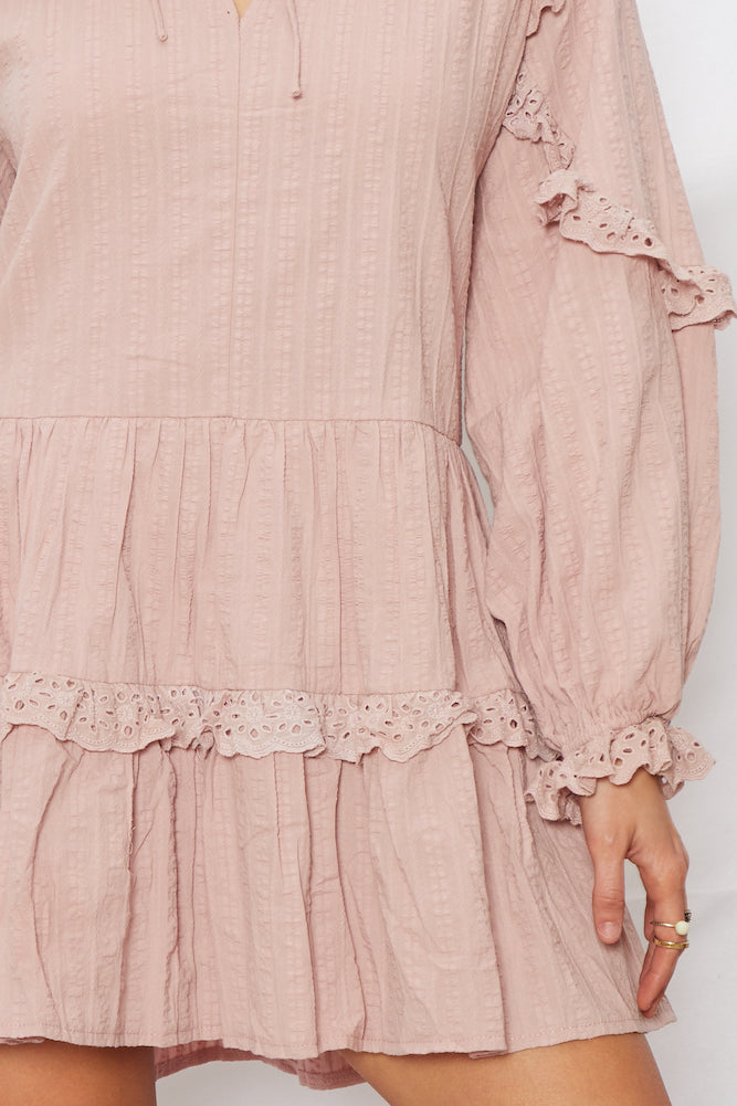 Across The Board Dress Mauve-Seaa Fashion