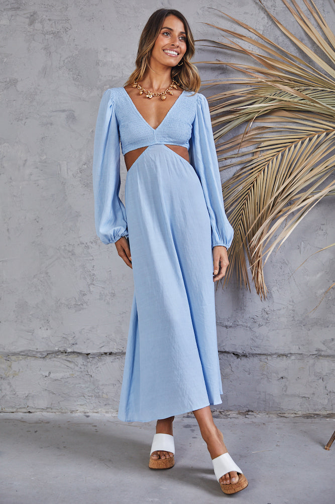 Rhythm Time Maxi Dress Blue-Seaa Fashion