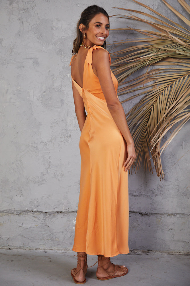 Carmelia Maxi Dress Orange-Seaa Fashion