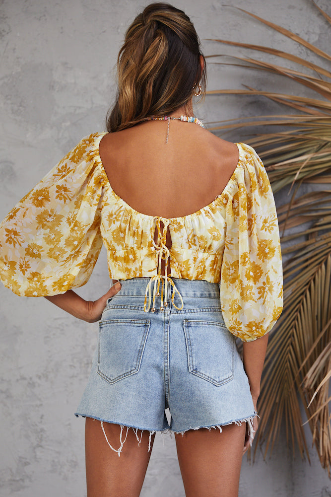 Seventh Heaven Crop Top Yellow-Seaa Fashion