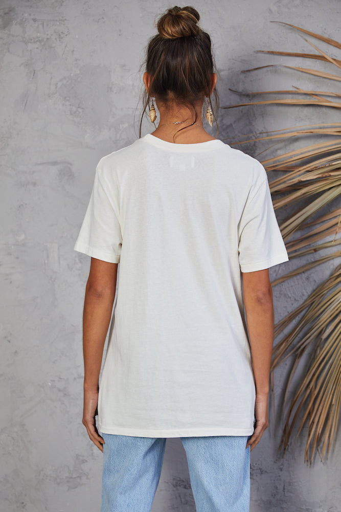 WRANGLER Burning Bright OS Tee Ecru-Seaa Fashion