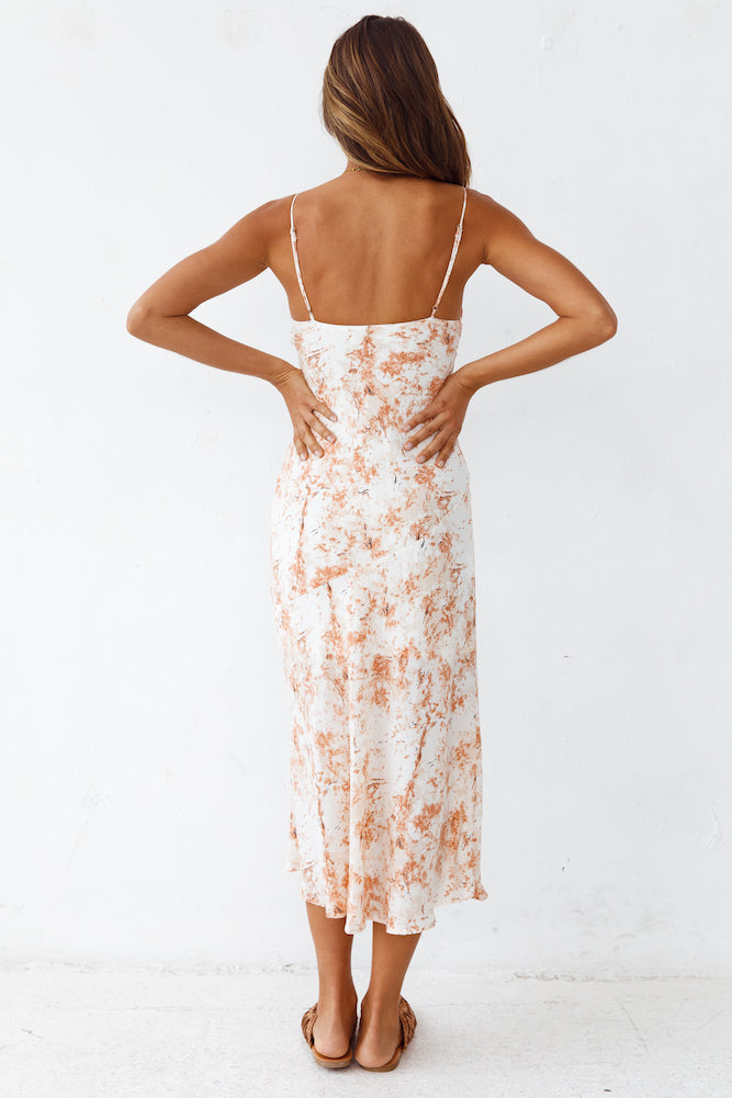 Aging Sun Maxi Dress Orange-Seaa Fashion