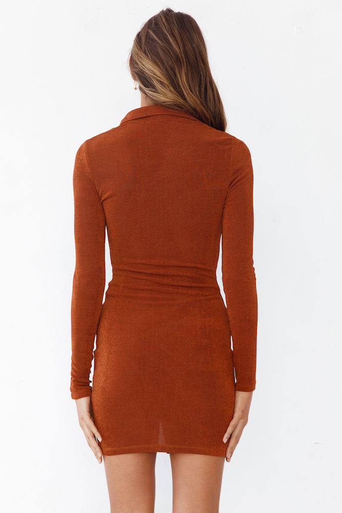 From The Top Dress Brown-Seaa Fashion