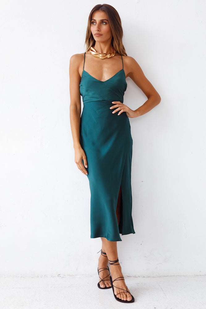 Autumn Valley Midi Dress Forest Green-Seaa Fashion