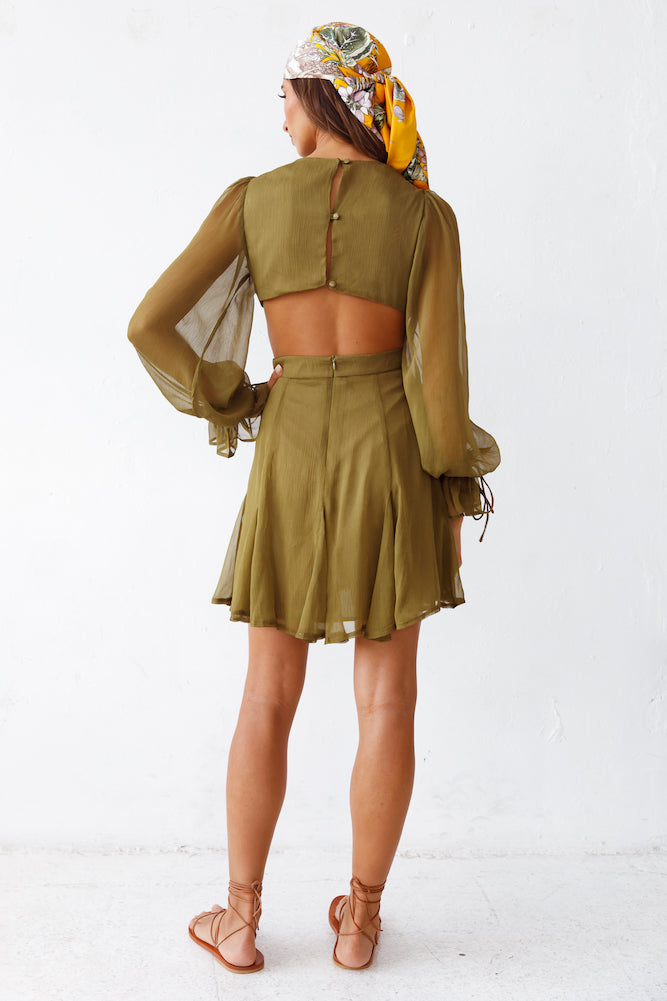 Athenia Dress Olive-Seaa Fashion