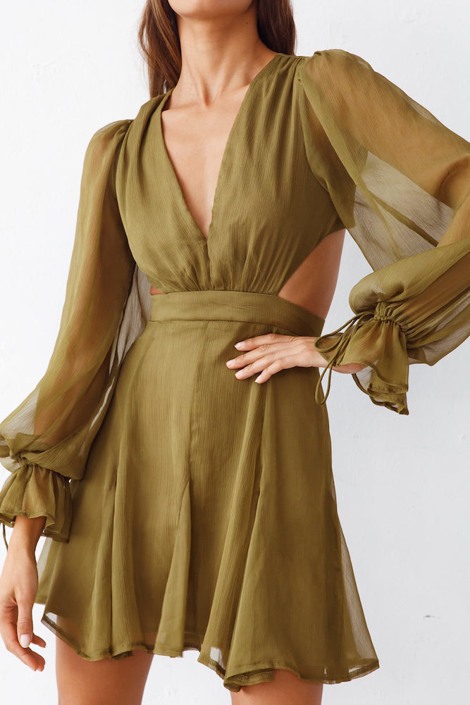 Athenia Dress Olive-Seaa Fashion