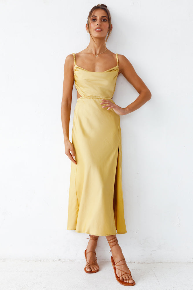 Burning Stars Maxi Dress Yellow-Seaa Fashion