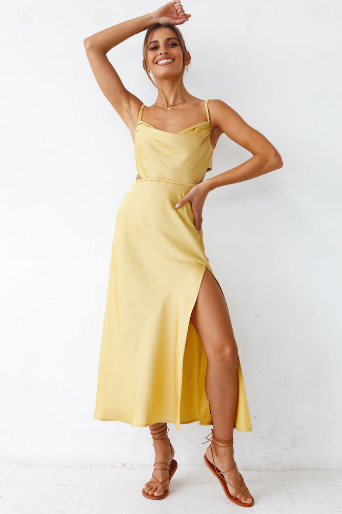 Burning Stars Maxi Dress Yellow-Seaa Fashion