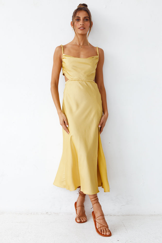 Burning Stars Maxi Dress Yellow-Seaa Fashion