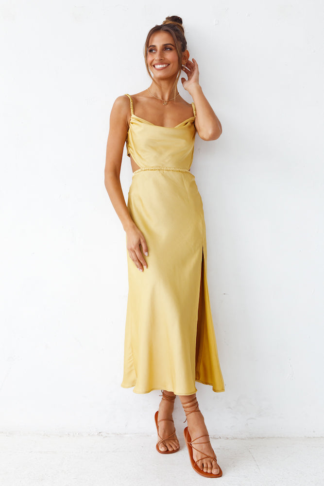 Burning Stars Maxi Dress Yellow-Seaa Fashion