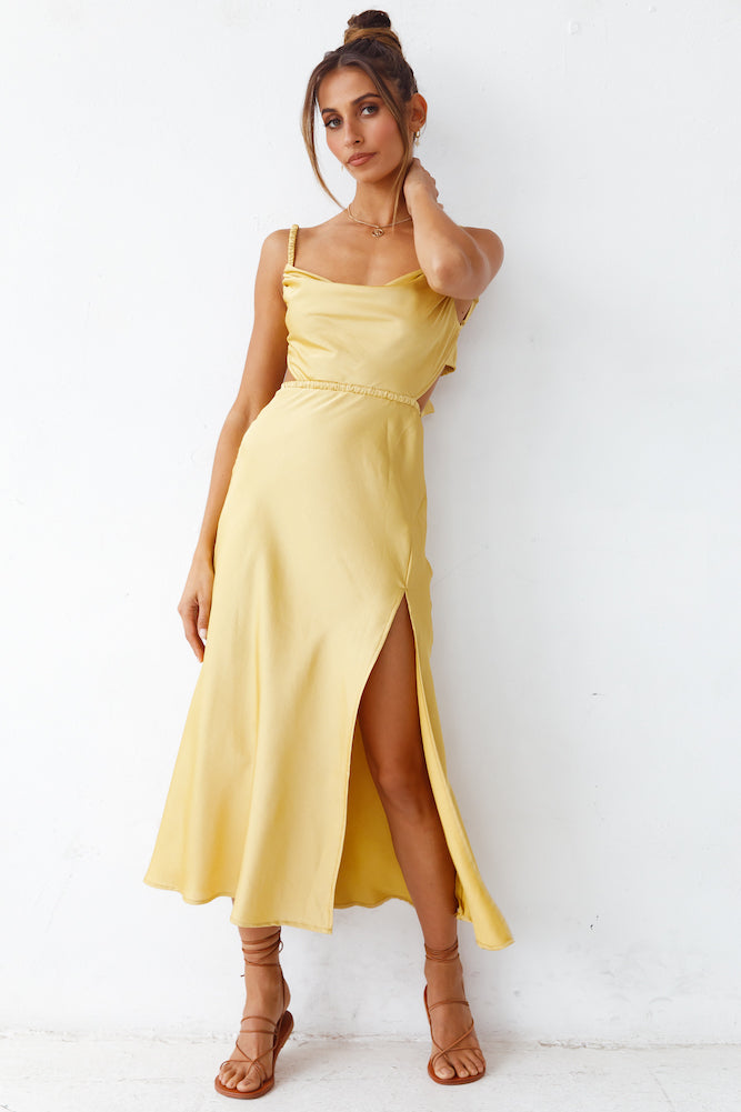 Burning Stars Maxi Dress Yellow-Seaa Fashion