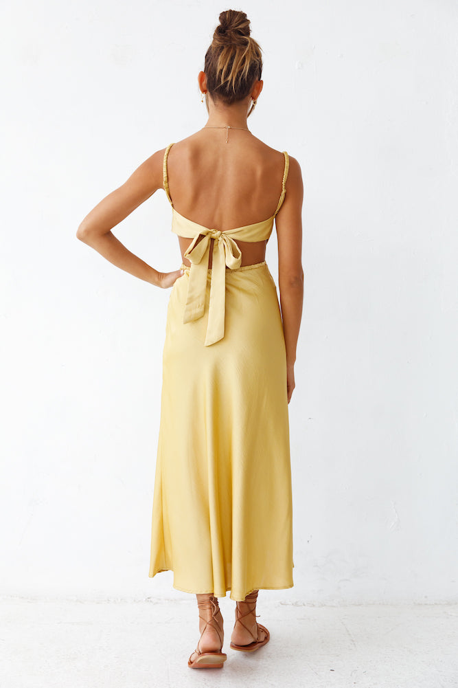 Burning Stars Maxi Dress Yellow-Seaa Fashion
