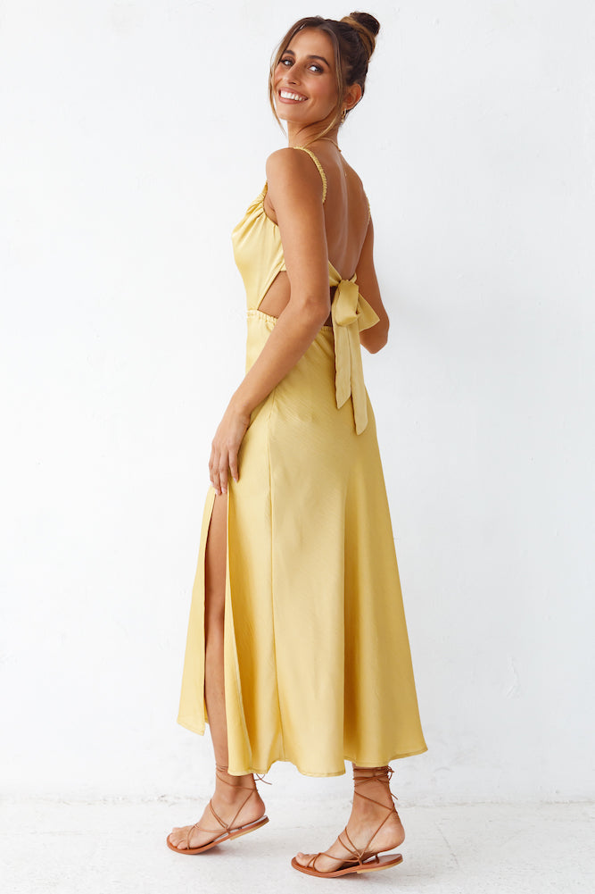Burning Stars Maxi Dress Yellow-Seaa Fashion