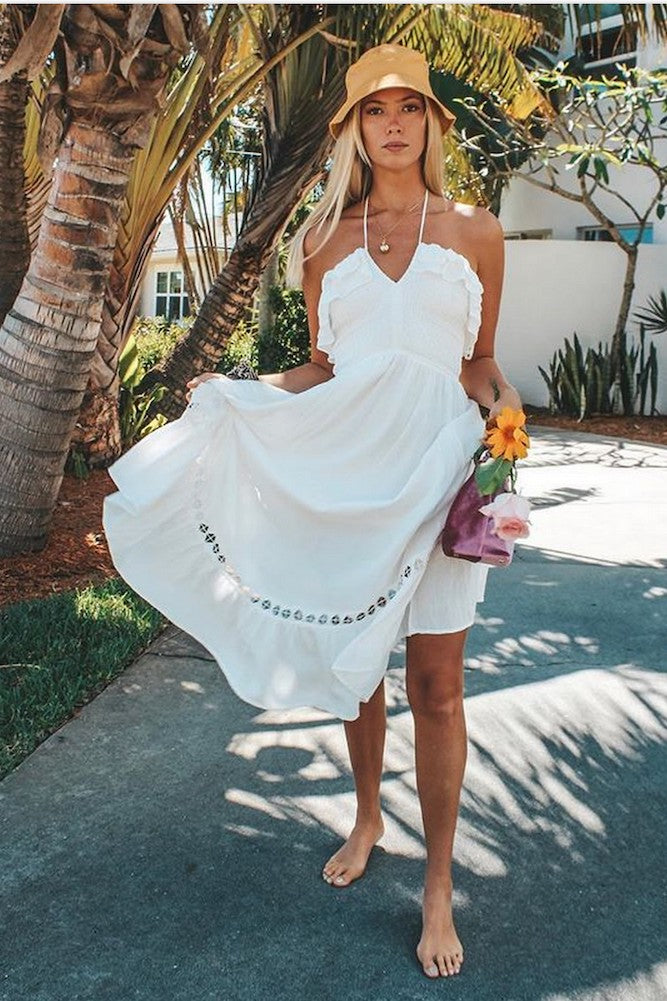 Santa Elena Midi Dress White-Seaa Fashion