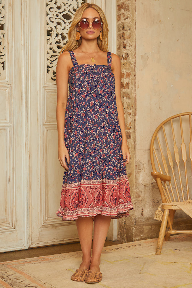 Adeline Midi Dress Navy-Seaa Fashion