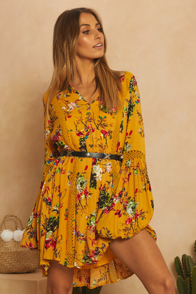 We Own The Sky Dress Mustard-Seaa Fashion